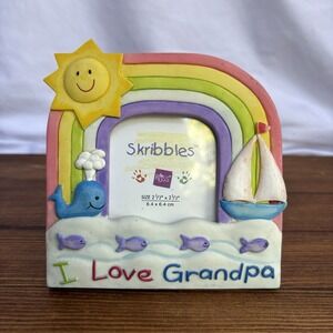Russ Skribbles I Love Grandpa Rainbow Whale Sailboat Photo Frame 2.5x2.5